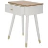 Mauro Ferretti table de nuit Matera 45x32x62 cm blanc marron