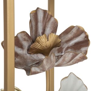 Mauro Ferretti table dappoint fleurs set 2 pièces 36x36x70-30x30x60 cm multicolore
