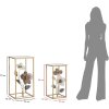 Mauro Ferretti table dappoint fleurs set 2 pièces 36x36x70-30x30x60 cm multicolore