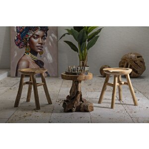 Mauro Ferretti tabouret Sel Schlank 35x30x42 cm brun
