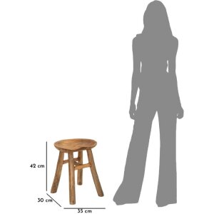 Mauro Ferretti tabouret Sel Schlank 35x30x42 cm brun