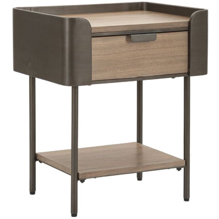 Mauro Ferretti table de nuit Toronto 50,5x41x60 cm gris marron
