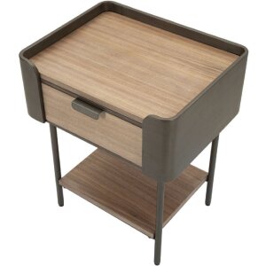 Mauro Ferretti table de nuit Toronto 50,5x41x60 cm gris marron