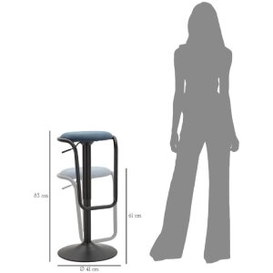Mauro Ferretti tabouret de bar Destiny Ø 41x61-83 cm noir navy