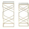 Mauro Ferretti table dappoint set Glassy 2pcs 31,5x31,5x68 et 28x28x64 cm or