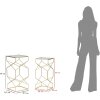 Mauro Ferretti table dappoint set Glassy 2pcs 31,5x31,5x68 et 28x28x64 cm or