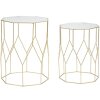 Mauro Ferretti Table dappoint Set Glass 2pcs Ø 37x47 et 31x42 cm or