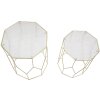 Mauro Ferretti Table dappoint Set Glass 2pcs Ø 37x47 et 31x42 cm or