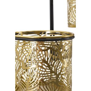 Mauro Ferretti Vase mural Hong double 27x14x48 cm noir or