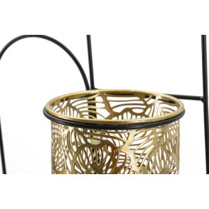 Mauro Ferretti Vase mural Hong double 27x14x48 cm noir or
