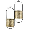 Mauro Ferretti Vase mural Hong double 27x14x48 cm noir or
