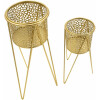 Mauro Ferretti Porte-fleurs Glod lot de 2 21x20x46 et 18x18x32 cm or