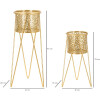 Mauro Ferretti Porte-fleurs Glod lot de 2 21x20x46 et 18x18x32 cm or