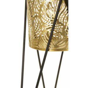 Mauro Ferretti Porte-fleurs Drak lot de 2 21x20x46 et 18x18x32 cm noir or