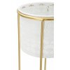 Mauro Ferretti Présentoir à fleurs Whity Lot de 2 Ø 17x46 et 14x34 cm blanc or