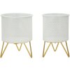 Mauro Ferretti Porte-fleurs Gaspy lot de 2 Ø 16x20 et 13x20 cm blanc or