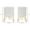 Mauro Ferretti Porte-fleurs Gaspy lot de 2 Ø 16x20 et 13x20 cm blanc or
