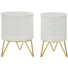 Mauro Ferretti Présentoir à fleurs Carly Lot de 2 Ø 16x20 et 13x20 cm blanc or