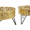 Mauro Ferretti Présentoir à fleurs Zanny Lot de 2 Ø 20,5x13 et 18x13 cm noir or