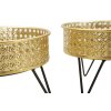 Mauro Ferretti Présentoir à fleurs Bossy lot de 2 Ø 20,5x13 et 18x13 cm noir or