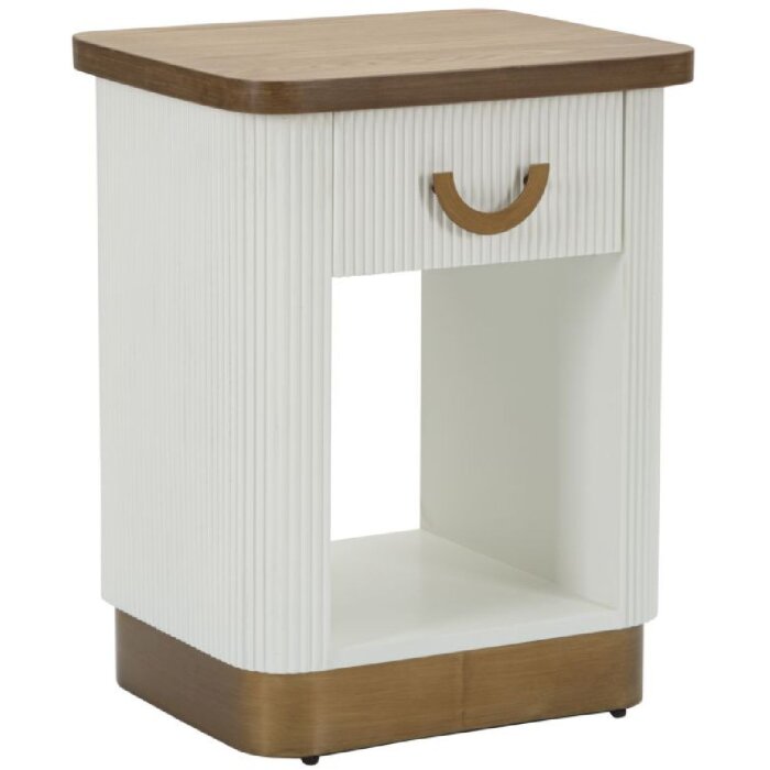 Mauro Ferretti Table de nuit Tolosa 48x40x62 cm blanc marron