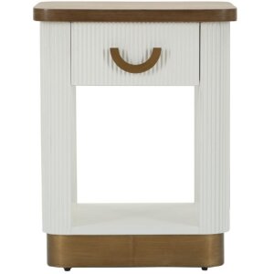 Mauro Ferretti Table de nuit Tolosa 48x40x62 cm blanc marron