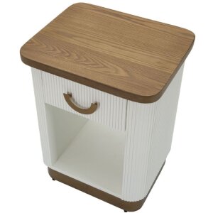 Mauro Ferretti Table de nuit Tolosa 48x40x62 cm blanc marron