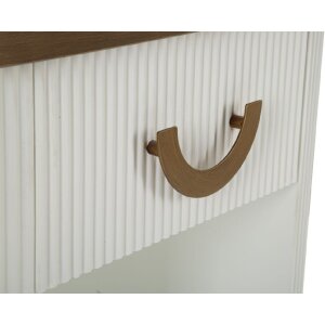 Mauro Ferretti Table de nuit Tolosa 48x40x62 cm blanc marron