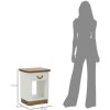 Mauro Ferretti Table de nuit Tolosa 48x40x62 cm blanc marron