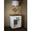 Mauro Ferretti Table de nuit Tolosa 48x40x62 cm blanc marron