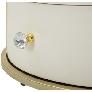 Mauro Ferretti Sharon table de nuit Ø 43x48 cm blanc or