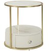 Mauro Ferretti Sharon table de nuit Ø 43x48 cm blanc or