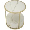 Mauro Ferretti Sharon table de nuit Ø 43x48 cm blanc or