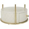 Mauro Ferretti Sharon table de nuit Ø 43x48 cm blanc or