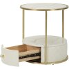 Mauro Ferretti Sharon table de nuit Ø 43x48 cm blanc or