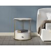Mauro Ferretti Sharon table de nuit Ø 43x48 cm blanc or