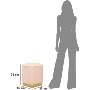 Mauro Ferretti Sharon tabouret 35x35x38 cm rose doré