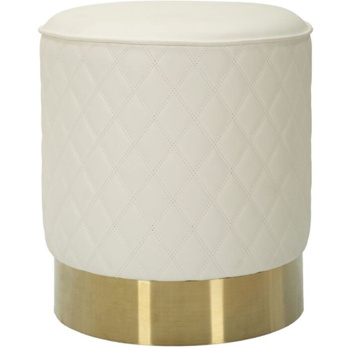 Mauro Ferretti Sharon tabouret Ø36x39 cm blanc or