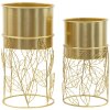Mauro Ferretti Porte-plantes Livi Set 2 pièces Ø 23x43-20x36 cm or