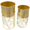 Mauro Ferretti Porte-plantes Livi Set 2 pièces Ø 23x43-20x36 cm or