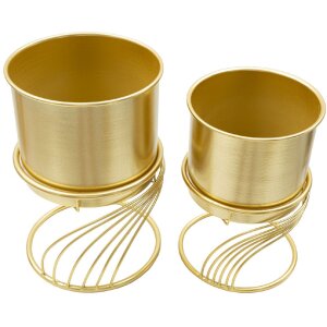 Mauro Ferretti Support pour plantes Spirally Set 2 pièces Ø 23x35-20x30 cm or