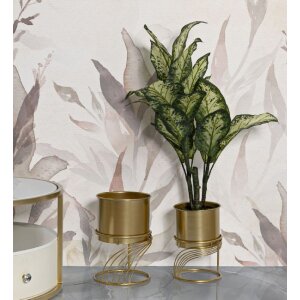 Mauro Ferretti Support pour plantes Spirally Set 2 pièces Ø 23x35-20x30 cm or