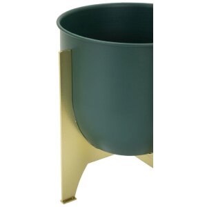 Mauro Ferretti Porte-fleurs Grent Shet Set 2-pièces Ø 24,5x26-19x21 cm vert or