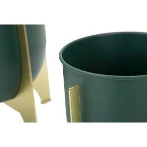 Mauro Ferretti Porte-fleurs Grent Shet Set 2-pièces Ø 24,5x26-19x21 cm vert or