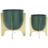Mauro Ferretti Porte-fleurs Grent Shet Set 2-pièces Ø 24,5x26-19x21 cm vert or