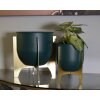 Mauro Ferretti Porte-fleurs Grent Shet Set 2-pièces Ø 24,5x26-19x21 cm vert or