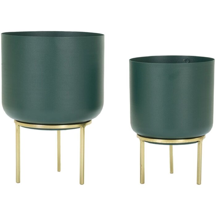 Mauro Ferretti Porte-fleurs Grent Set 2 pcs. Ø 20x29-16x24 cm vert or