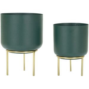 Mauro Ferretti Porte-fleurs Grent Set 2 pcs. Ø 20x29-16x24 cm vert or