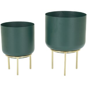 Mauro Ferretti Porte-fleurs Grent Set 2 pcs. Ø 20x29-16x24 cm vert or