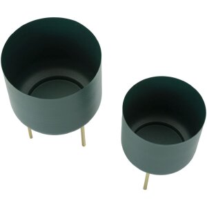 Mauro Ferretti Porte-fleurs Grent Set 2 pcs. Ø 20x29-16x24 cm vert or
